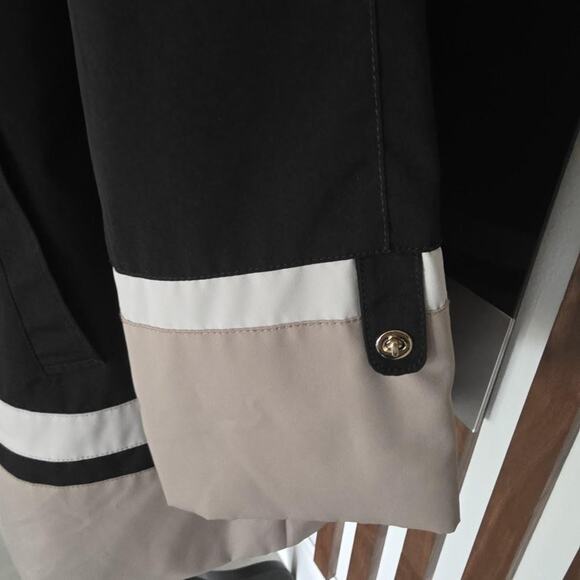 Jones New York Coat Womens OX/G Black Beige Hooded Water Resistant Jacket - Picture 2 of 16